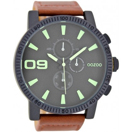 OOZOO Timepieces 50mm Brown Leather Strap C6652